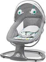 Mastela Cadeira Infantil Techno Verde Estampada Com Balanço Automático Timer E Música Criança - Até 18Kg