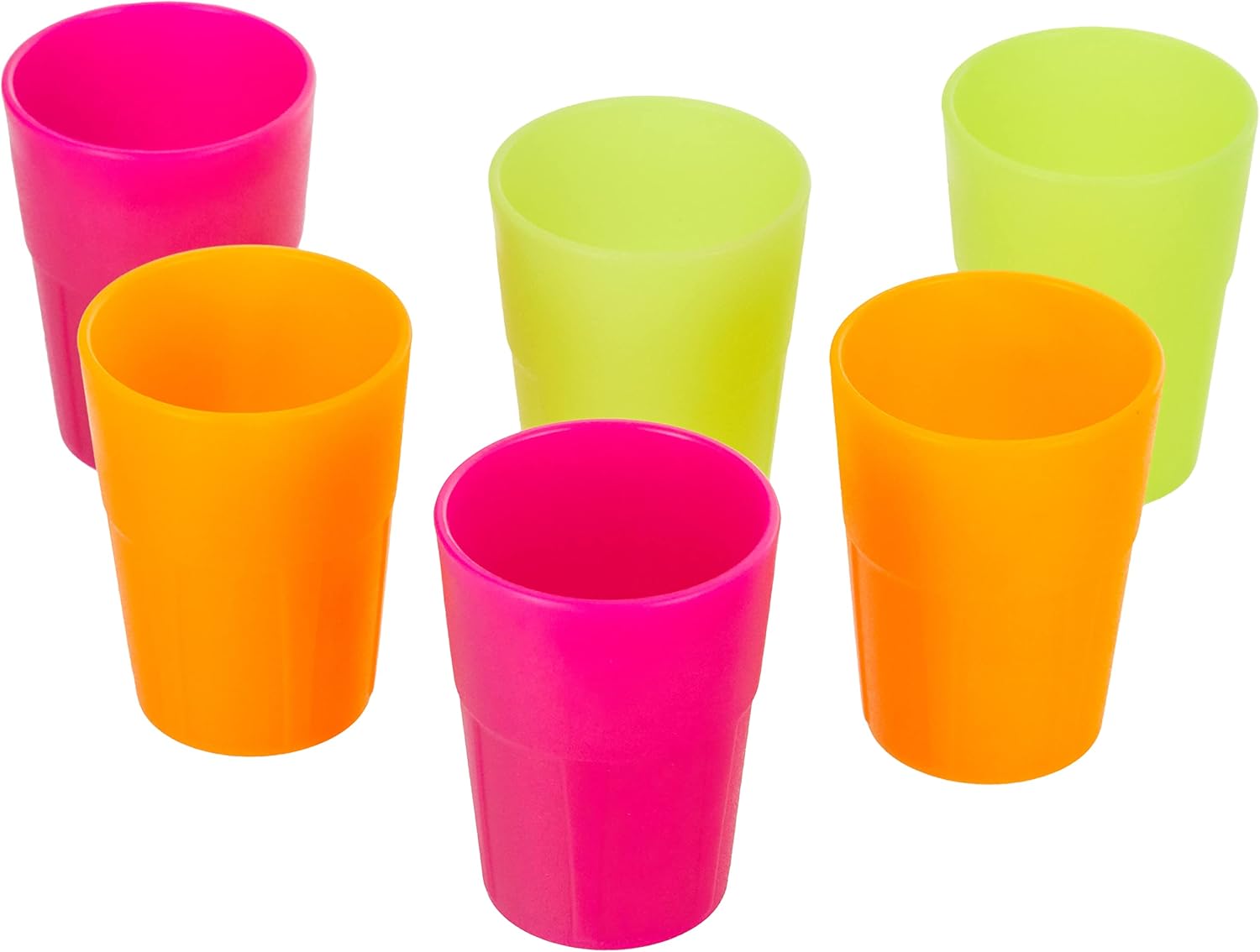 Set of 6 Shot Glasses, Plastic, 60 ml 6 Pieces Multicoloured Neon