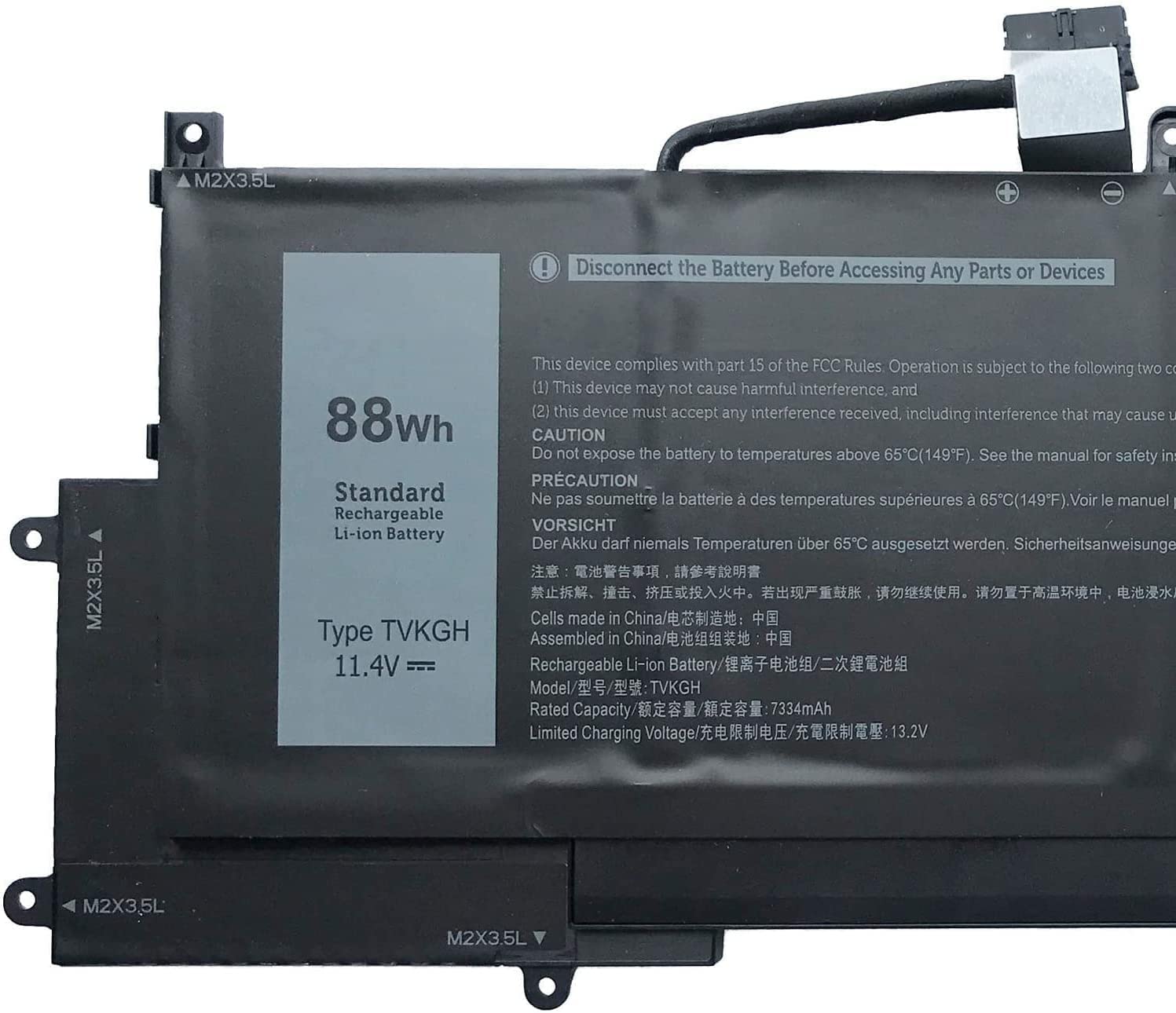 TVKGH 089GNG N7HT0 0HYMNG Laptop Battery Compatible for DELL Latitude 9510 2-in-1 Series (11.4V 88Wh)
