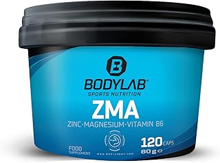 Bodylab24 ZMA 120 Kapseln, mit Zink, Magnesium, Vitamin B6 + B5 und Vitamin D3, hochdosierter Komplex, unterstützt Muskelfunktion und Immunsystem