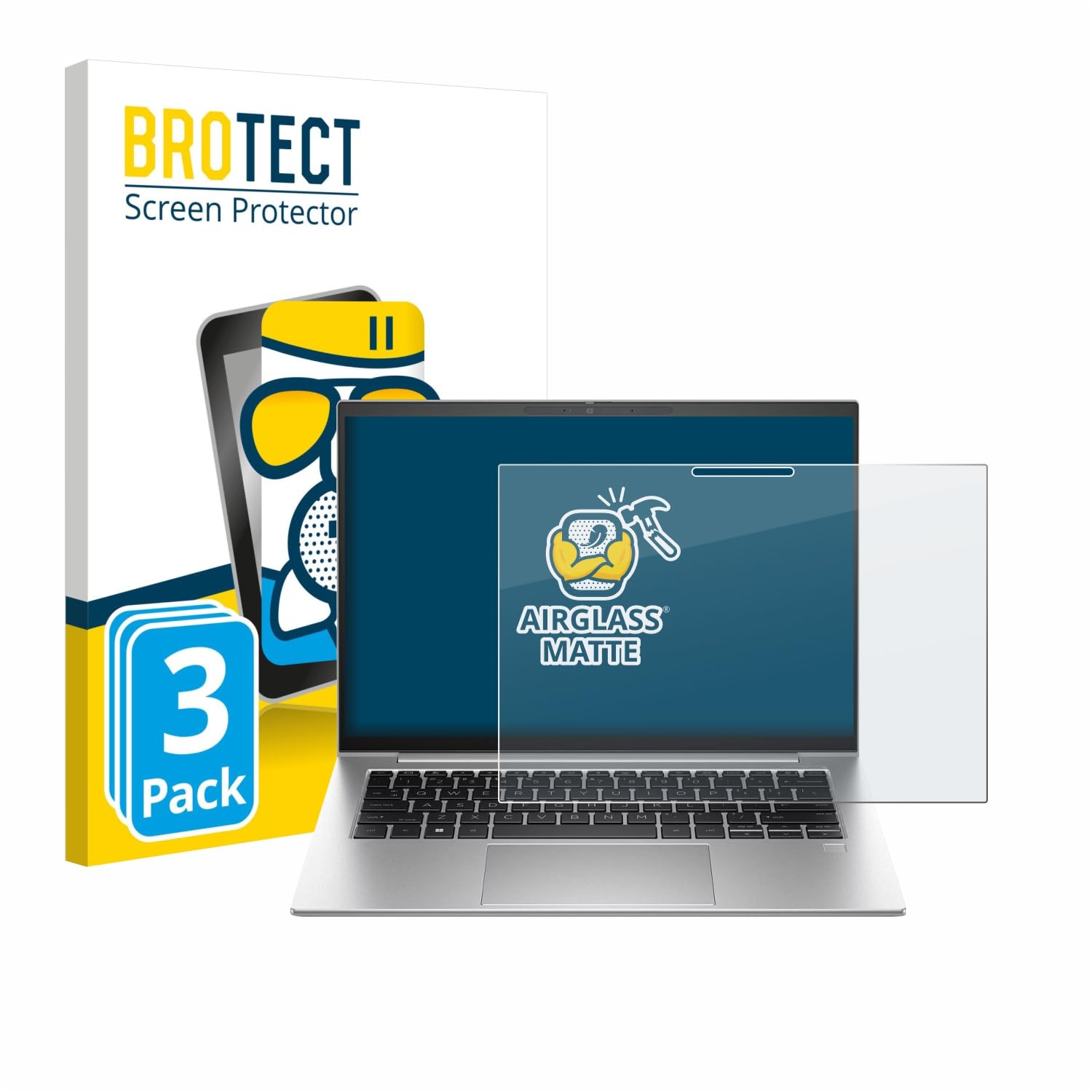 brotect 3 Pezzi Pellicola Vetro per HP Elite x360 1040 G10 2-in-1 | Opaca Protezione Schermo Made in Germany, Anti-Riflesso Durezza 9H Anti-Graffio