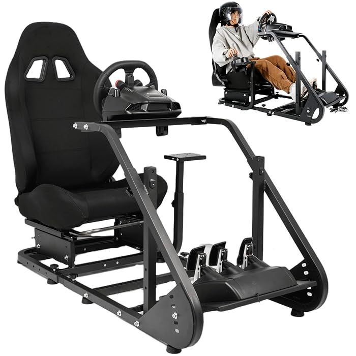 Buy Hottoby Racing Simulator Stand with Real Seat Adjustable Cockpit