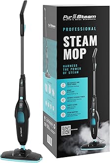 PurSteam Professional Steam Mop | Multi-Surface Floor Cleaner for Hardwood, Tile, Laminate & Carpet | Fast Heating, Lightweight & Chemical-Free Cleaning