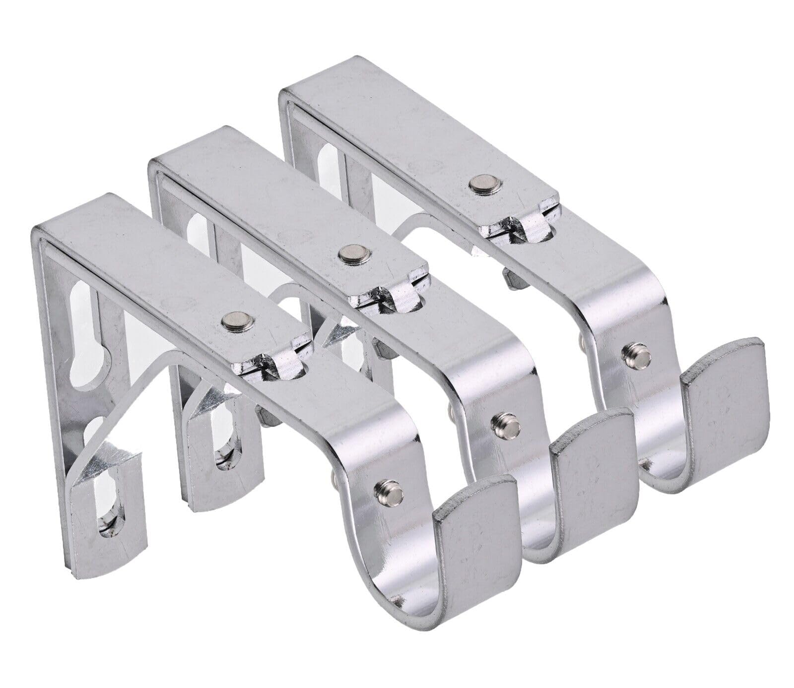 Lister Cartwright Chrome(Extendable Bracket) 19Mm Curtain Pole Brackets With Adjustable Screws Metal Finish (Pack Of 3)