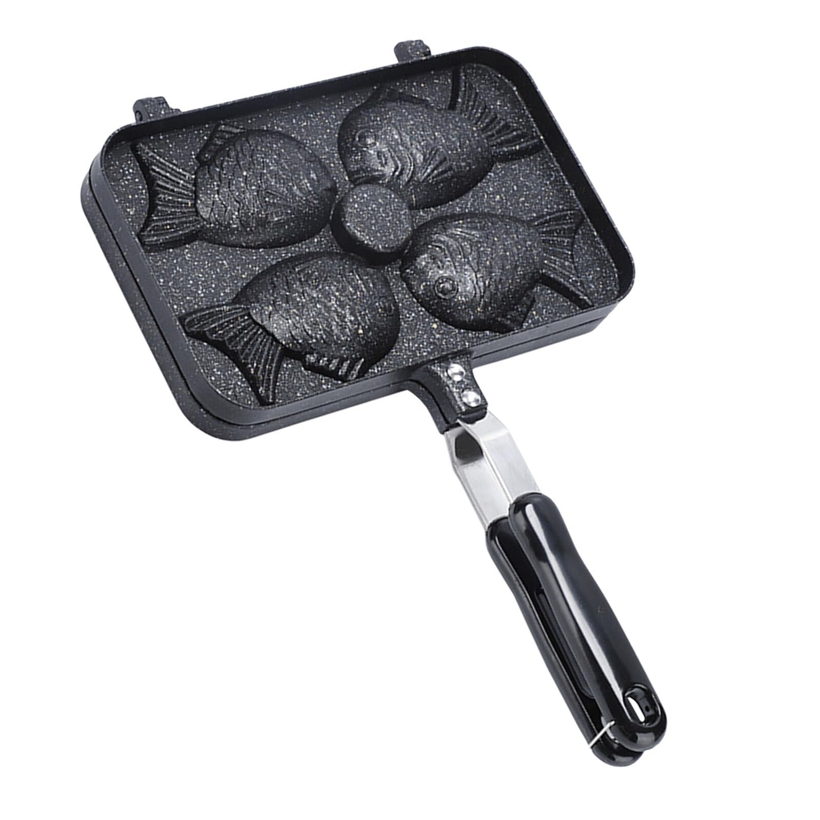 Moule à crêpes poisson antiadhésif 4 grilles avec poignée pour goûter