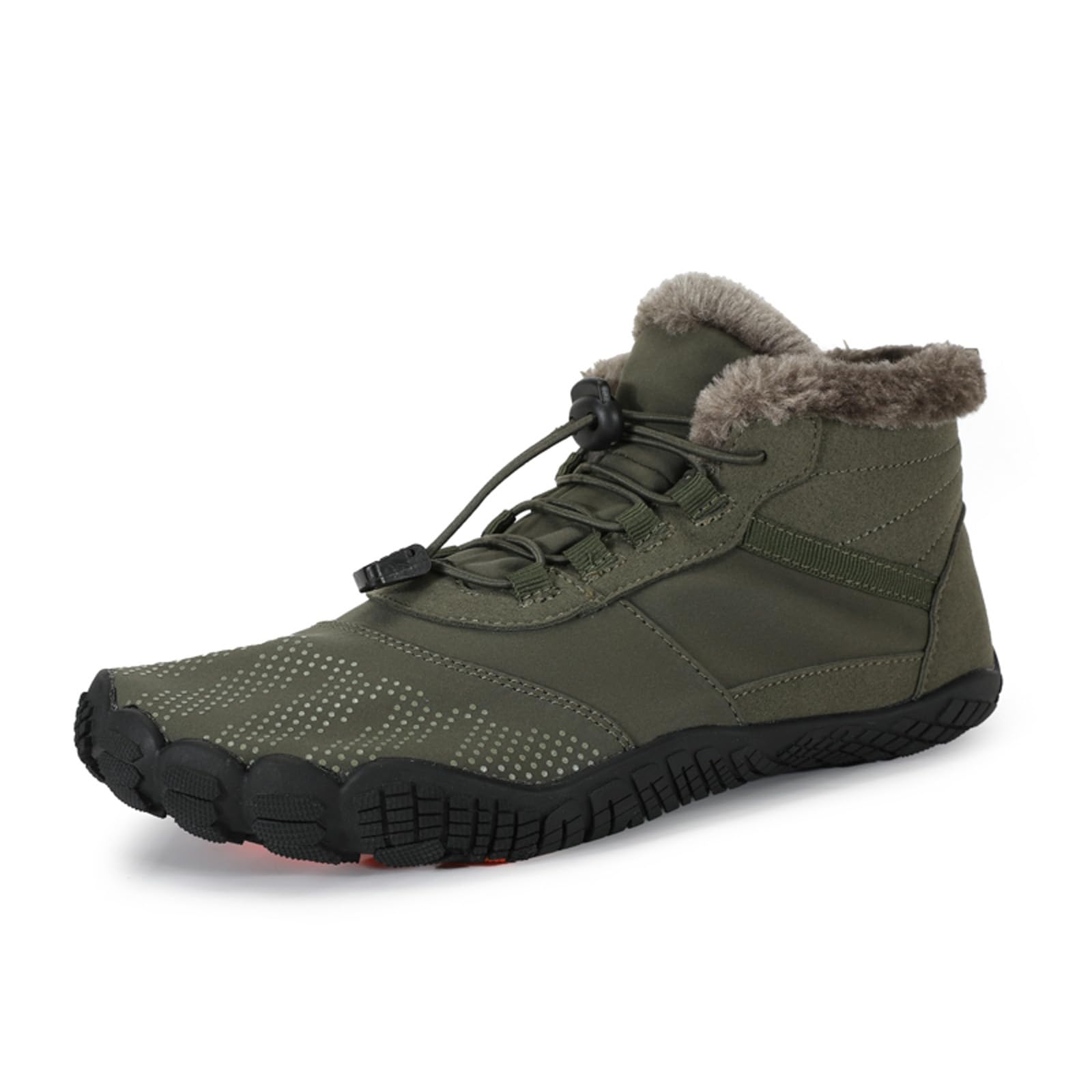 CERYTHRINA Men Women Barefoot Shoes Winter Wide Toe Box Walking Boots Plush Lined Warm Snow Boots Outdoor Anti-Slip Ankle Boots