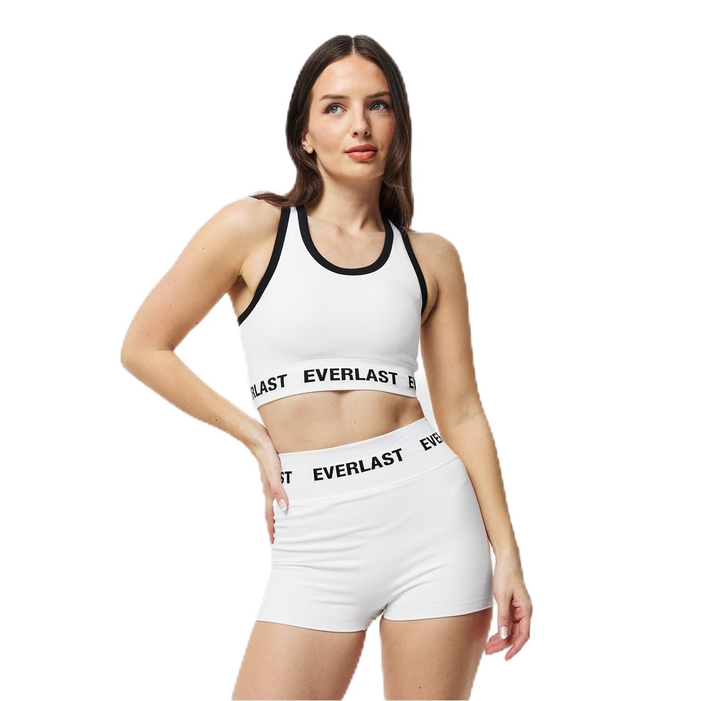 Everlast Womens Sleeveess Brand Low Impact Sports Bra White L
