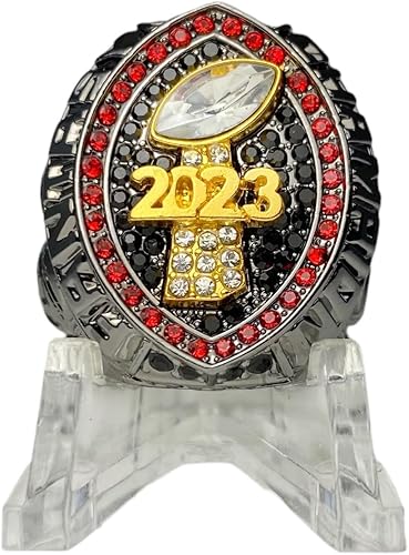 Anillo de trofeo del campeonato de fútbol de fantasía 2023  Premio chapado en bronce negro para el ganador de la Liga de Fútbol Fantasía  Color