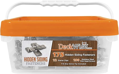 Miniatura 3 de DeckWise Sujetadores laterales ocultos para maderas duras, incluye todo acero inoxidable sujetadores, clips de arranque, tornillos de 8 x 2 y broca