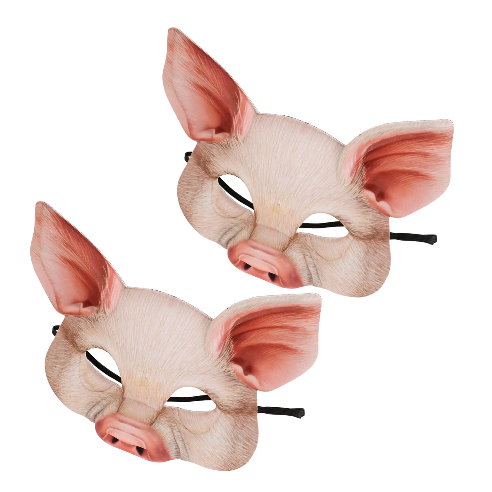 Toyvian 2 Pcs Half Face Animal Mask Pig Mask for Party Festival Halloween Masquerade Fancy Ball Cosplay (Pink) — image 1