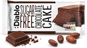 Diablo Sugar Free Chocolate Cake   Healthy Snacks Sweet Treat, Cakes & Desserts for All, Ideal for Snack Time, Tea & Party Treat, Halal & Kosher Approved   200g Pack of 1