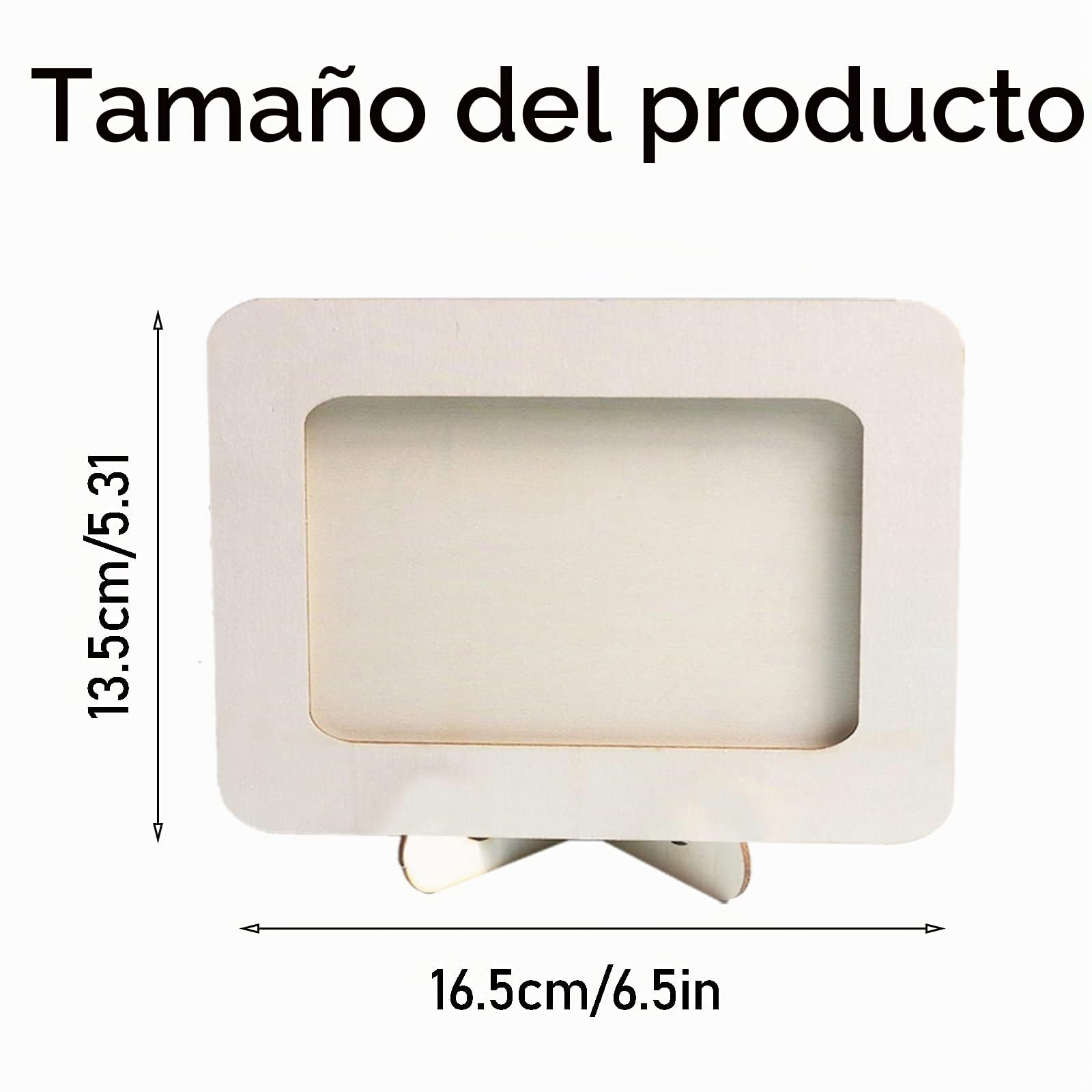 CDIYTOOL 24 marcos de madera sin acabar, marco de madera natural, para regalos de cumpleaños de niños (16,5 x 13,5 cm)