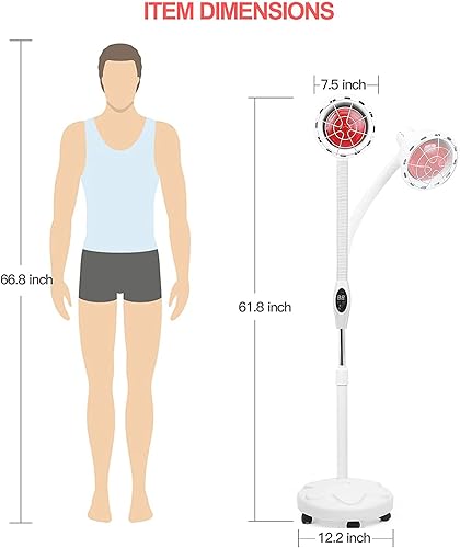 Miniatura 7 de Soporte de luz infrarroja lámpara de calor infrarrojo cercano de luz roja de 275 W con brazo flexible y control de extracción