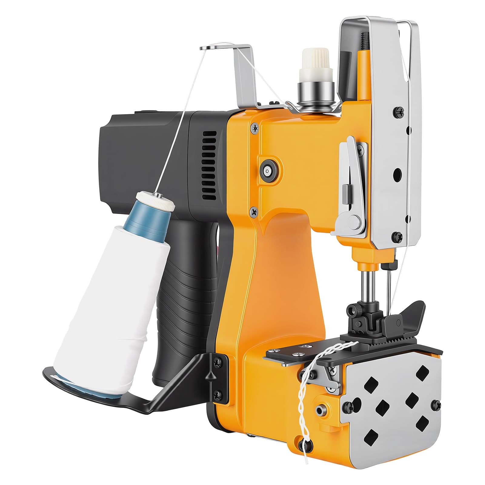 Portable Sewing Machine, Heavy Duty Handheld Sewing Machine for Bag Closing, Automatic Woven Bag Sealer & Leather Sewings Machines for Feed Sacks, Jute (Maquina de Coser) yellow
