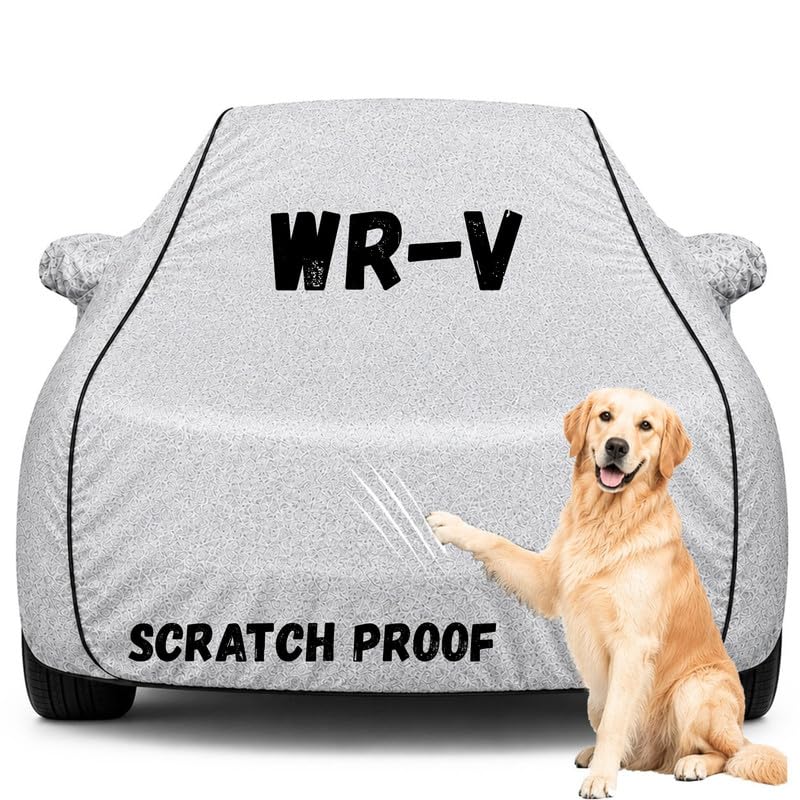 Image of Pure Fabric Silver 100% Waterproof WR-V Car Cover | Polyester Car Body Cover for Rain & Sun | UV Protection, Dustproof, Scratch Resistant, Windproof, Heat Resistant, Custom Fit