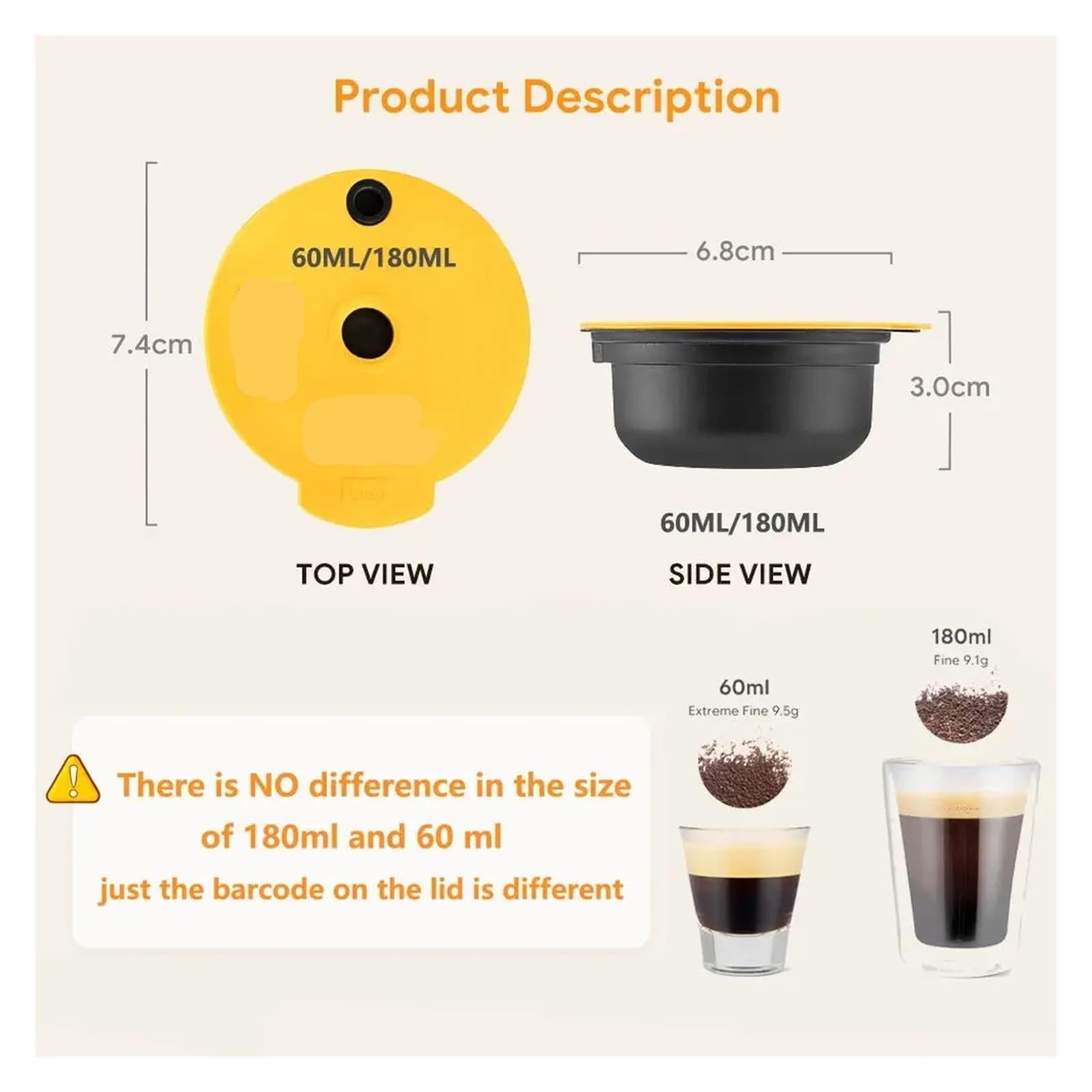 Cápsulas Reutilizables Filtros De Cápsulas De Café Taza De Cápsula Tapa De Silicona Fabricante De Cápsulas De Frijol, Compatible Con La Máquina BOSCH, s, Compatible Con Tassimo(60ml-180lid-ss)