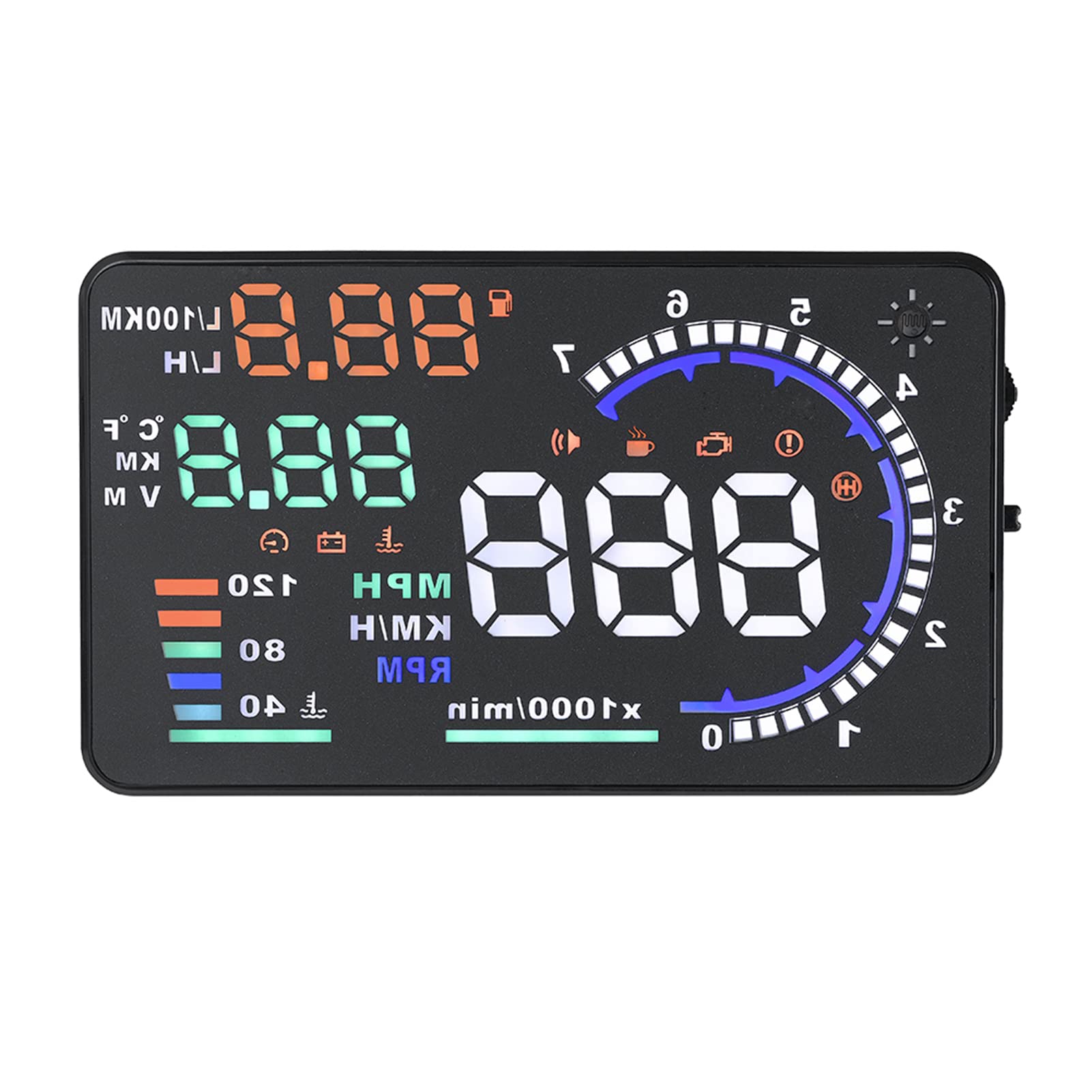 HUD per auto Head Up Display A8 5.5Inch OBD II OBD2 HUD per auto Head Up Display Auto Multi-color Windshied Schermo riflettente Velocità Display,esposizione dell'auto