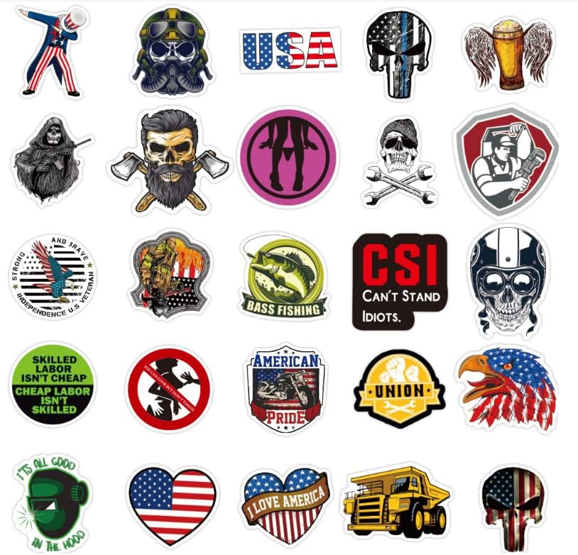 Miniatura 4 de Calcomanías grandes para adultos, divertidas calcomanías para casco, caja de herramientas, capó, termos, 50 unidades, 100% vinilo e impermeable,