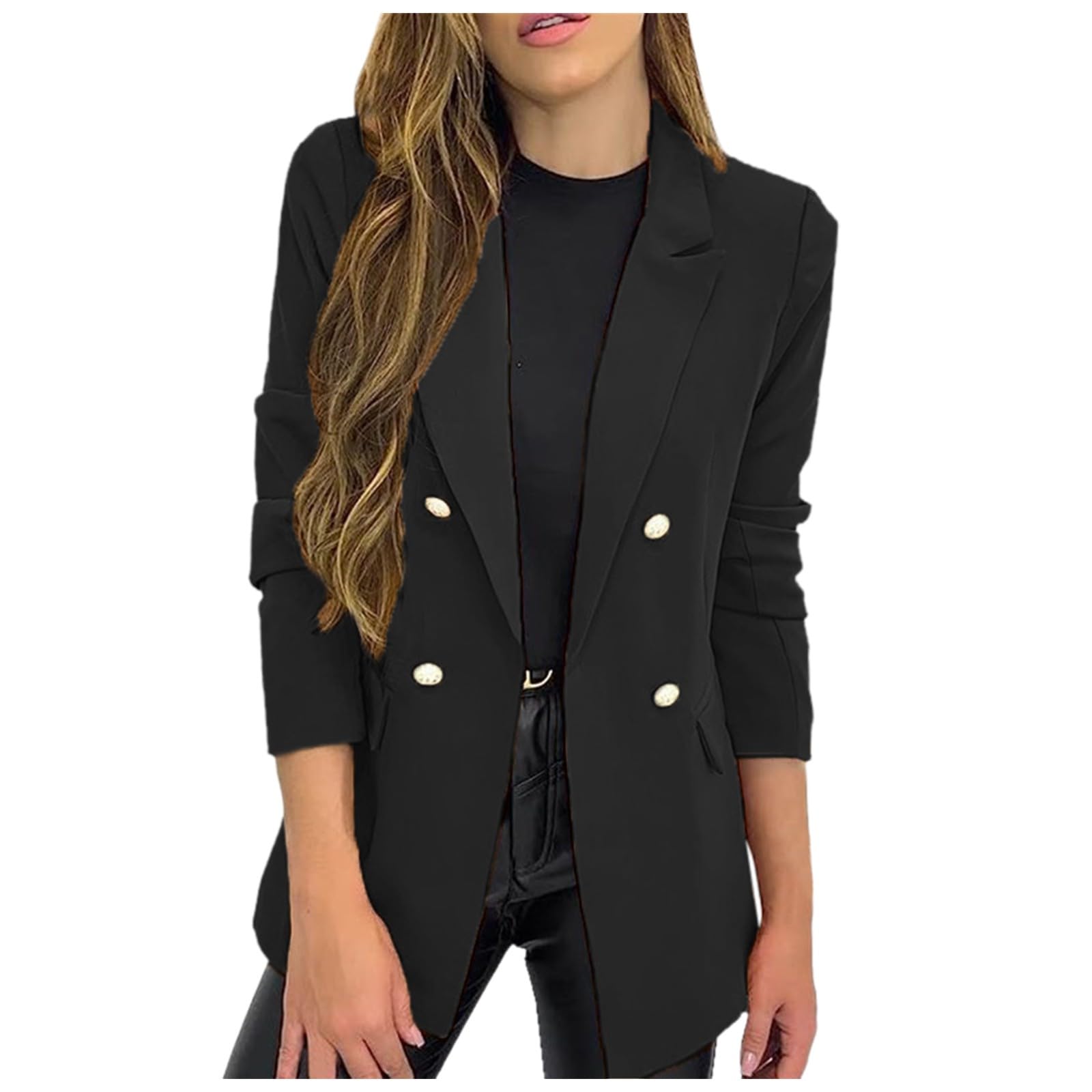 Damen Blazer Sportlich Elegant, Blazer Jacke Damen Frühlings Jacke Mit Seitentasche Elegant Langarm Blazer Mode Anzug Trenchcoat Business Blazerjacke Bolero Open Front Einfarbig Jacke Damen Sommer