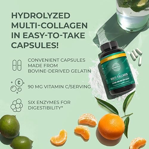 Miniatura 6 de Primal Harvest Paquete de 2 píldoras de colágeno múltiple para mujeres y hombres (tipo I, II, III, V, X) suplementos de colágeno para mujeres y