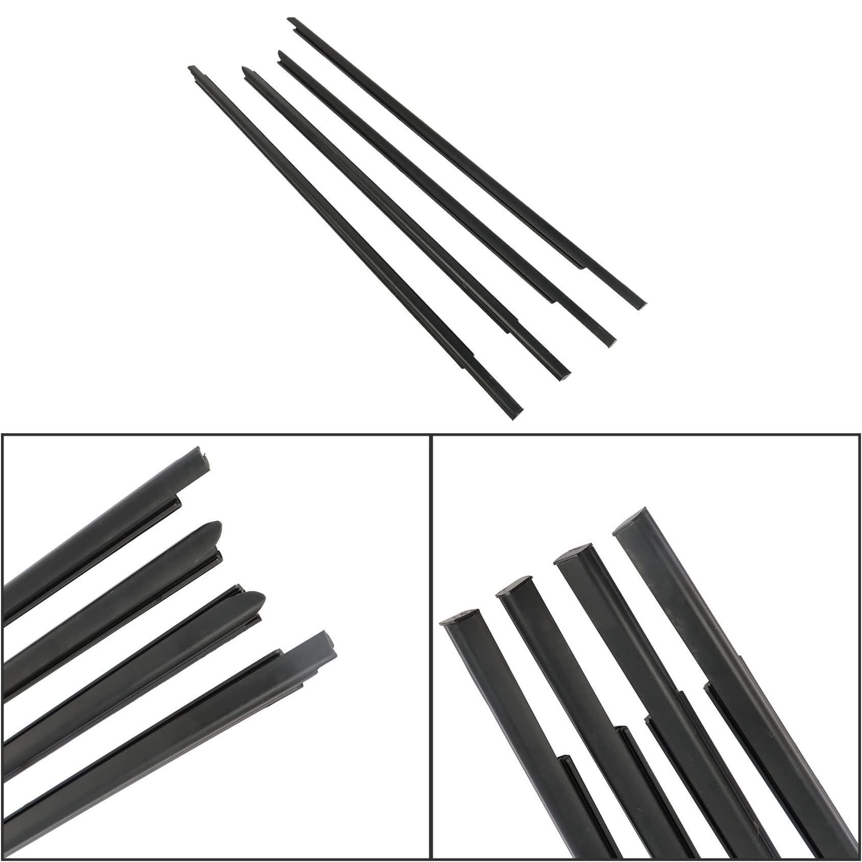 55112376AH Weatherstrip Window Moulding Trim Seal Belt For Dodge Ram 1500 2500 3500 4500 5500 Crew Cab 2009-2021, 55112377AH 55372138AH 55372139AH