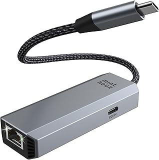 Minthouz USB C to Ethernet Adapter,5G Wired Network Adapter with 95W PD,RJ45 LAN Network for Dell/HP/Mac,Thunderbolt 4/3 Ethernet to USB C with 10G Spec Dongle for NAS Windows, Mac, Linux (NWU341GD)