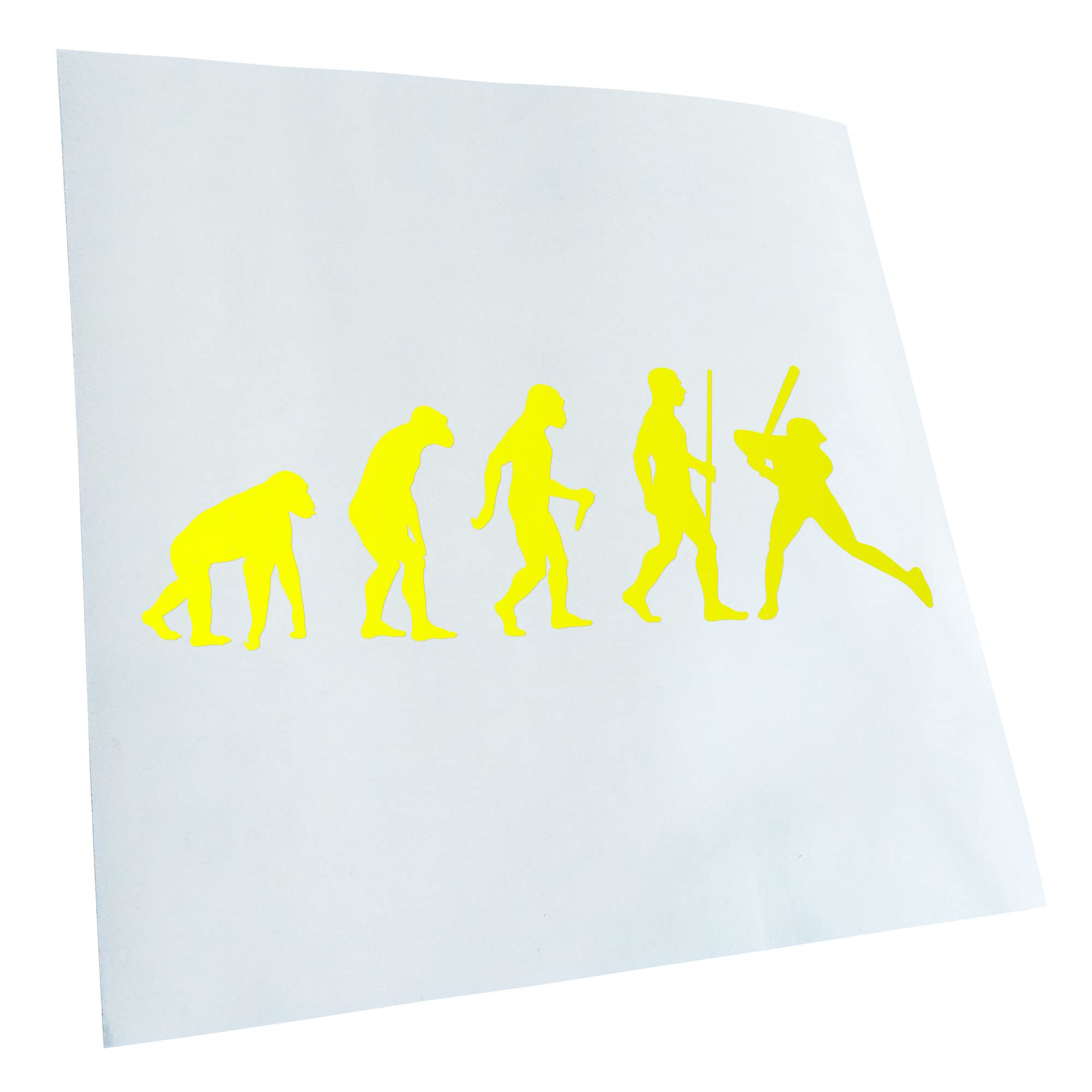 Kiwistar - Car Sticker - Baseball Game Evolution - Neon Yellow - 30 x 10 cm - Rear Window Car Sticker Weatherproof for Car Truck Moped Truck - Sticker Exterior Self-Adhesive Tuning Accessories for