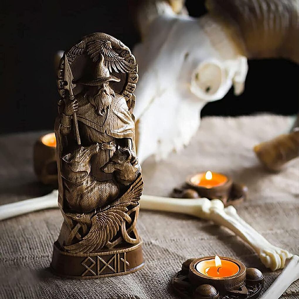 4 Stück/Set Elegante Dekoration mit nordischen Göttern, dekorative Harzstatuen, einzigartiger Stil, nordische Götter, Skulpturenornament