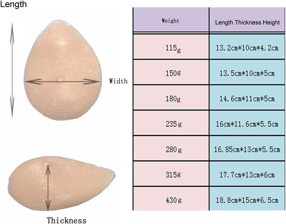 Silicone Breast Forms Mastectomy Prosthesis Crossdress Transvestite Enhancer Inserts