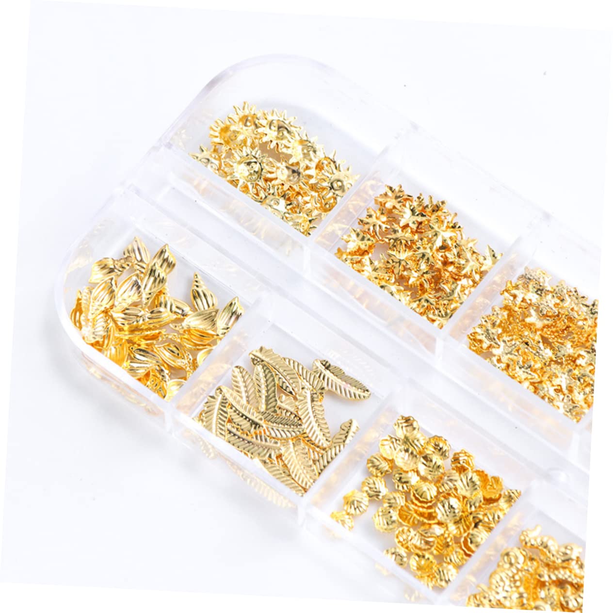 Didiseaon Shiny Metal Gold Nail Rivets for Nail Art Elegant Decorations Unique Shapes for Creative Manicures for Home Salon Use