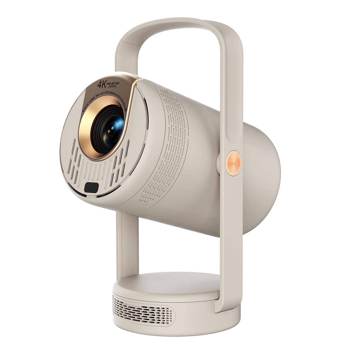 wibe plus 4k supported native 720p smart projector with android 14, wifi 6, 5000 lumens, auto keystone, miracast, bluetooth 5.2,beige - 1 year warranty
