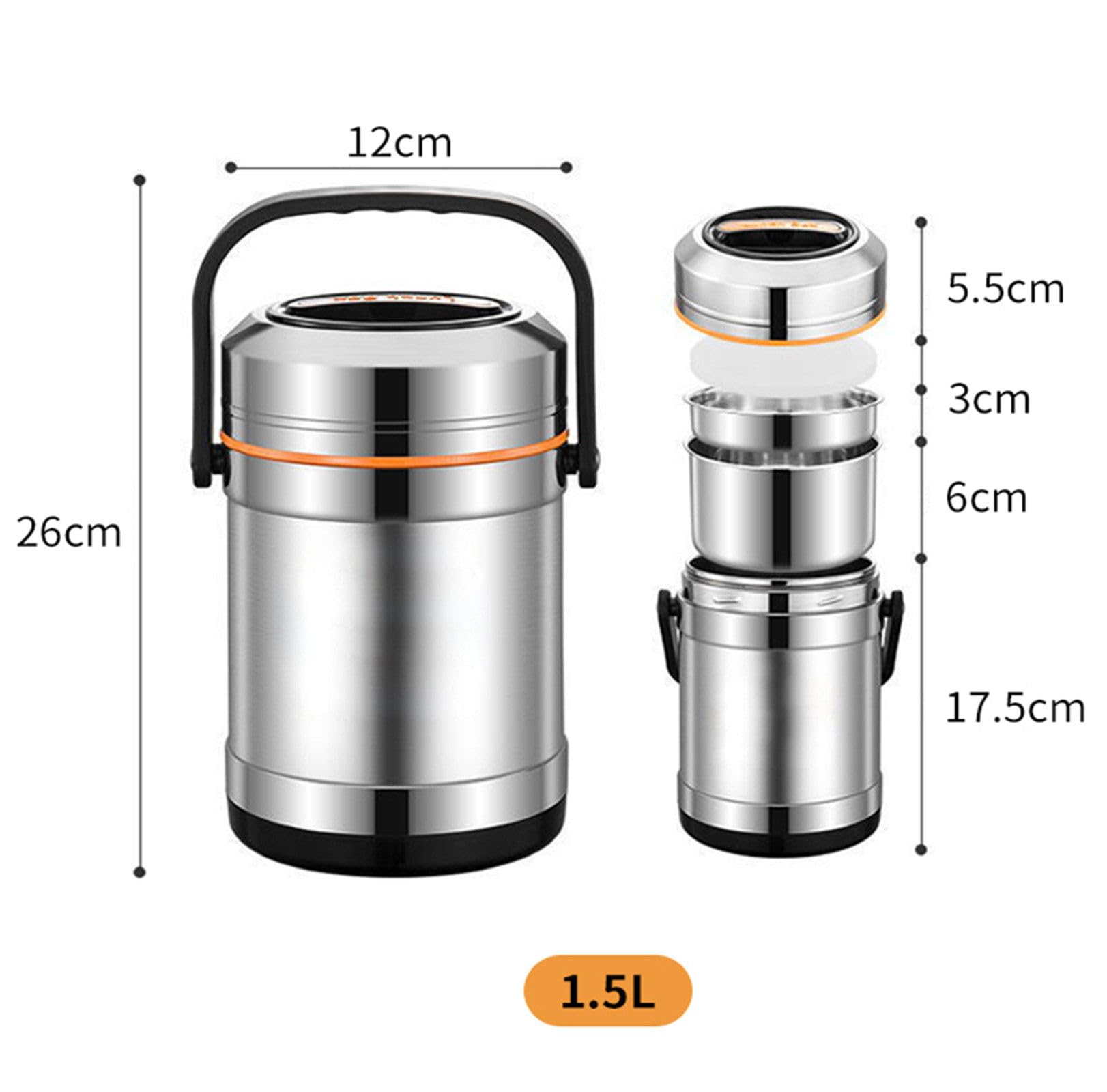Thermobehälter für Essen, Edelstahl Thermobecher Essen, Thermo Lunchbox, Thermobox für Essen, Warmhaltebehälter Essen, für Auslaufsicherer Warme Speißen Essen Behälter,1.5L