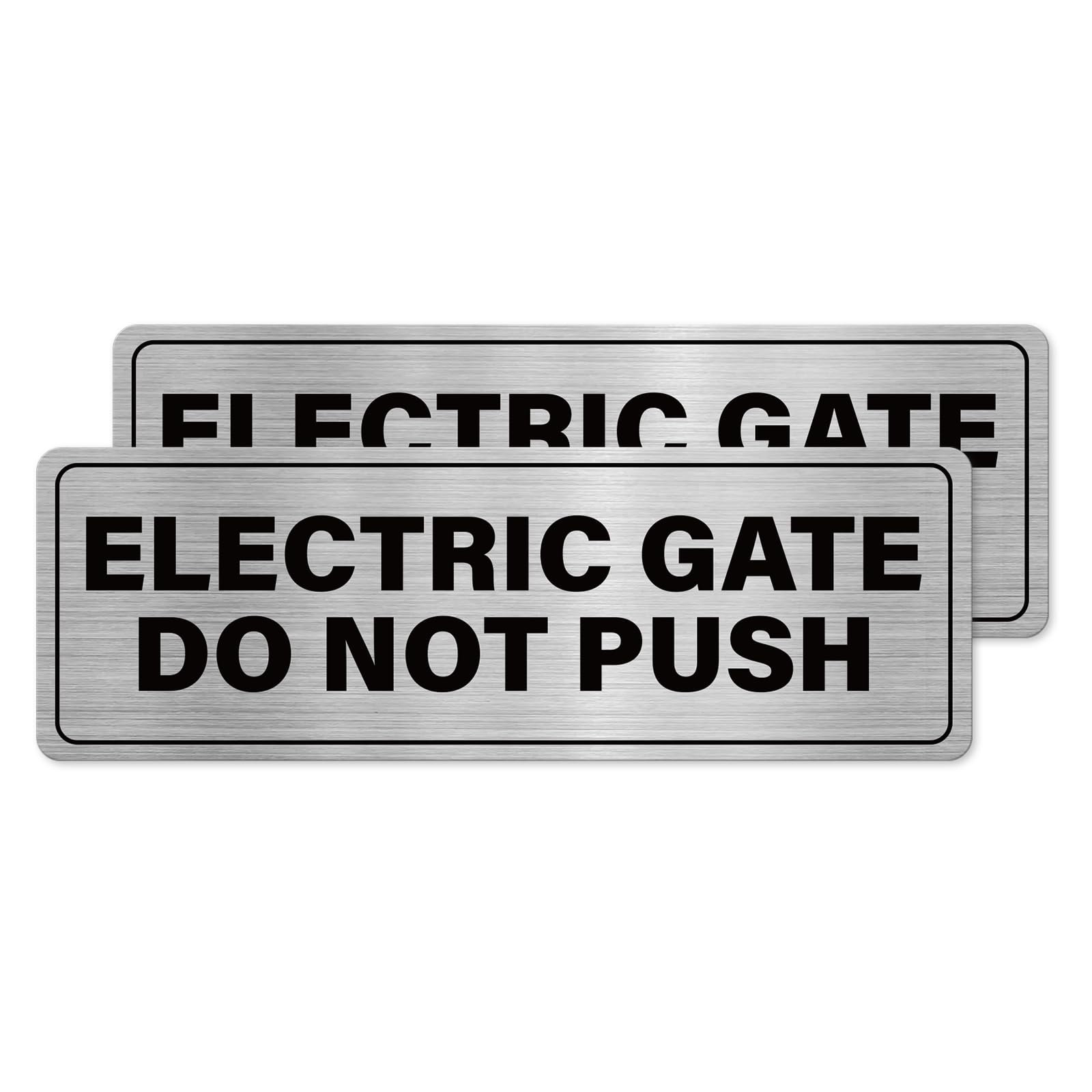 YIKIADA Electric Gate Signs 9 × 3 inches Aluminium Self-Adhesive Notice Automatic Door Signage Waterproof Safety Warning Caution Sign for Business