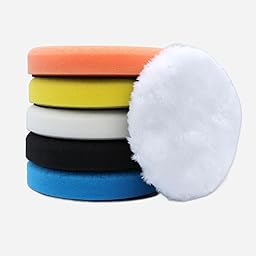 6Pcs 6.3inch (160mm) Buffing Car Polishing Pads Set, Suitable for 6 Inch Backboards, Including Sponge and Wool Pads for Car Buffer Polisher, Polishing and Waxing (6.3 inches)