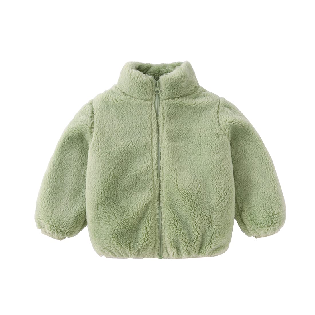 DINGDONG'S CLOSET Baby Toddler Kids Boys Girls Fleece Zip-up Long Sleeve Jacket Outerwear(Green,3T)