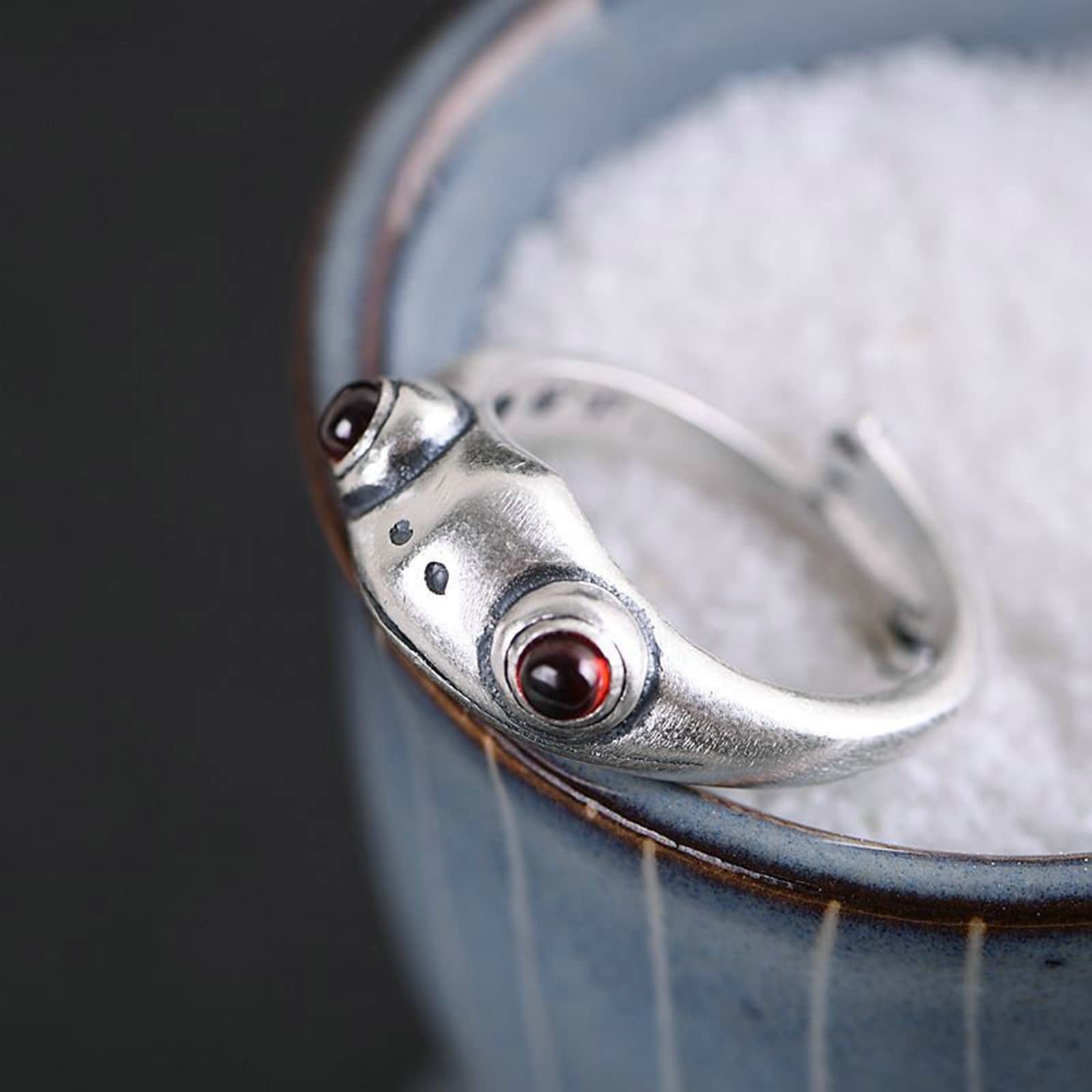 Anello da donna, in argento Sterling 999, con rana, regolabile, anello di fidanzamento, donna, regalo di compleanno, Réglable, Strass