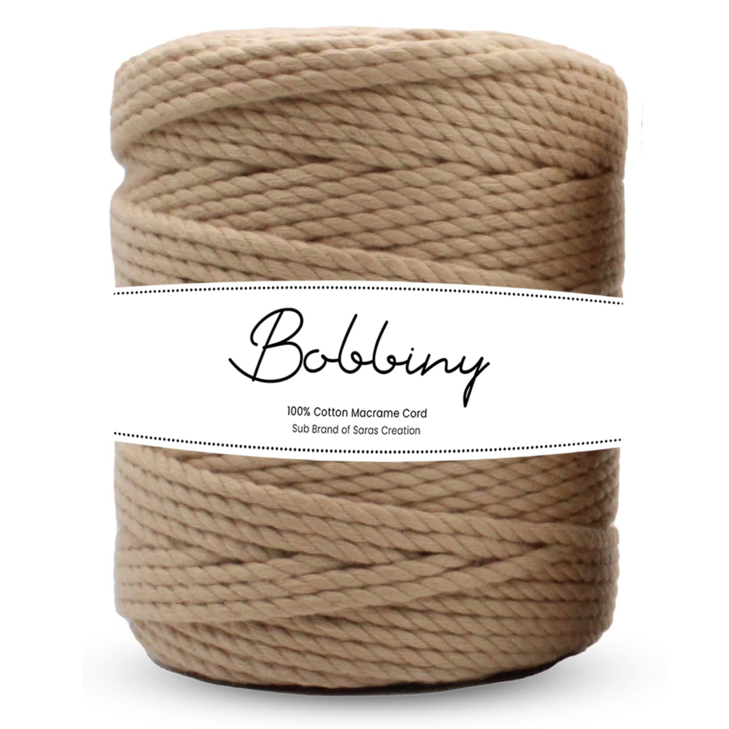 Bobbiny | 3 Ply Twisted Macrame Cotton Cord Dori (Roll Packaging) Thread for Macrame DIY and Other Projects | Chikku | 4mm,20 Meter-image-49