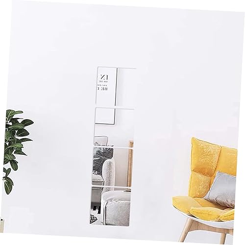 Miniatura 8 de FOMIYES 4 piezas de adhesivos suaves para espejo montado en la pared, espejos cuadrados, espejo de tocador, azulejos, espejo inastillable, espejo de