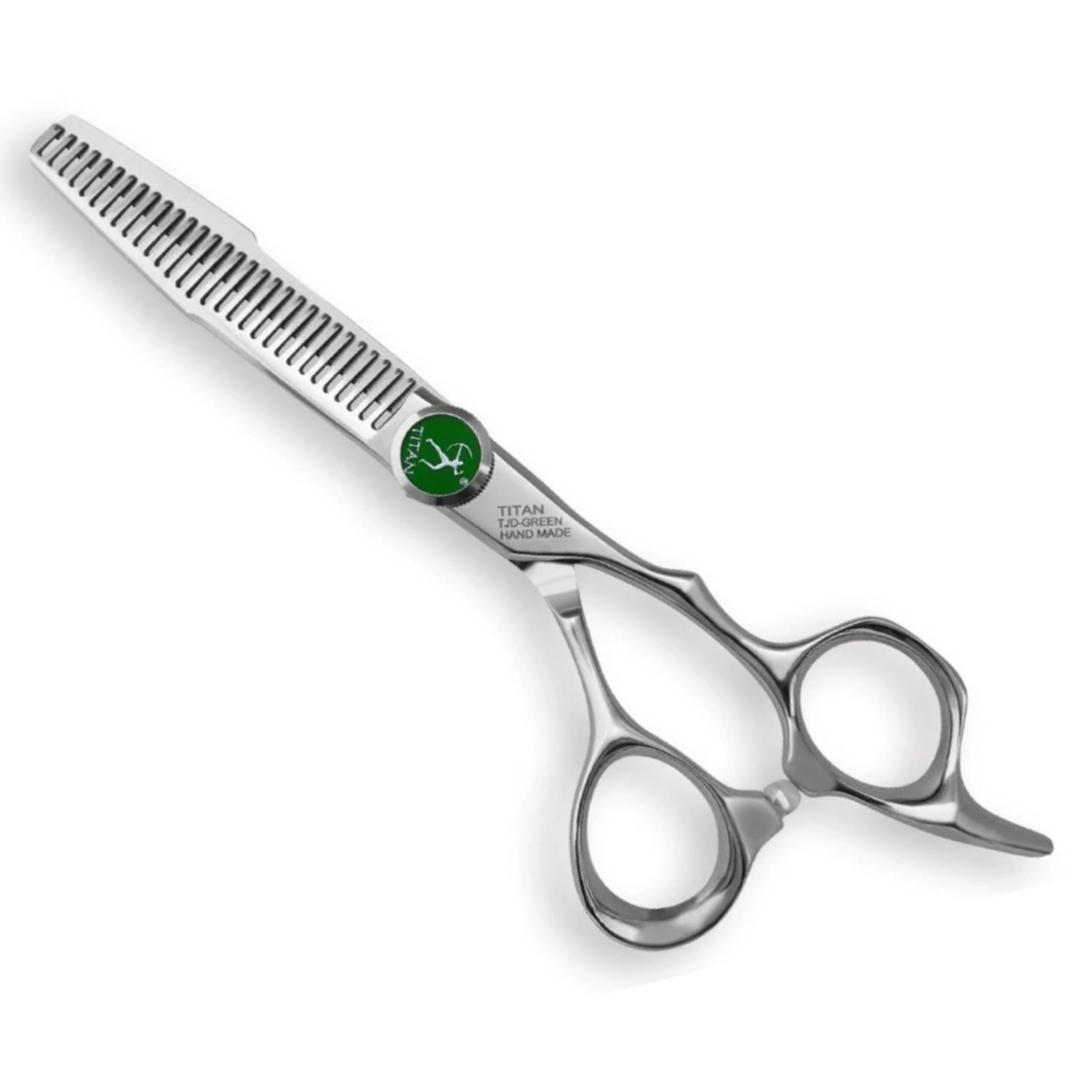 Titan Scissors Thinning Offset Stylish Green Hair Cutting Japanese Style Proffesional Barbering Scissors Sharp Edge Hand Made Steel 6" inch