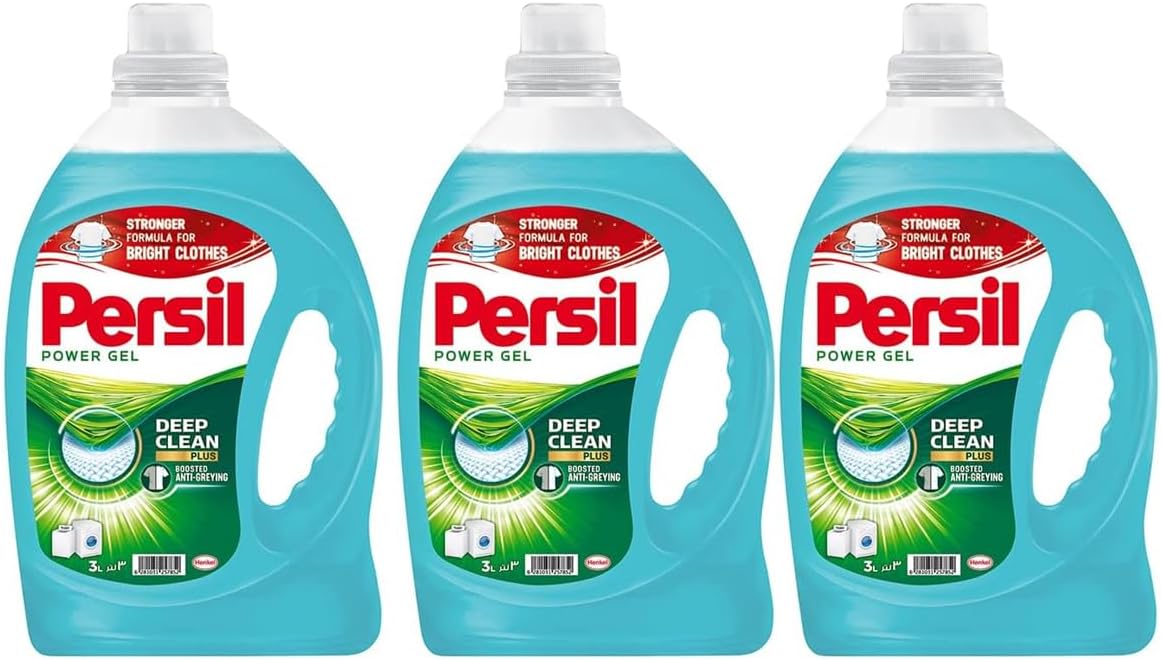 Power Gel Liquid Laundry Detergent For All Washing Machines - 9 litres (3LX3 Pack), With 2X Power Vs Powder, Deep Clean Technology For Perfect Cleanliness And Long-Lasting Freshness