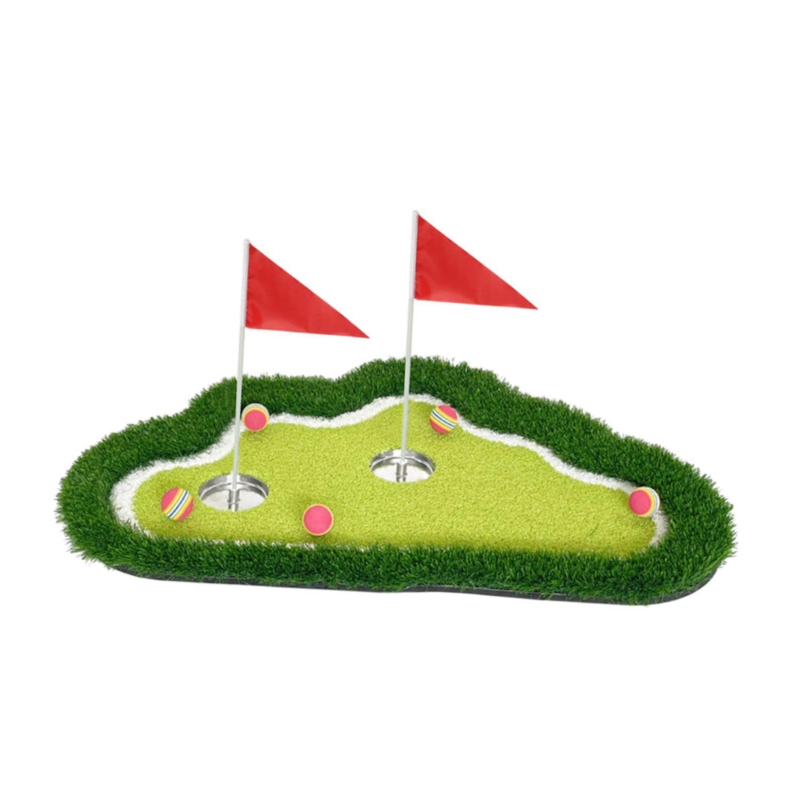 YIJU Floating Golf Putting Mat Hitting Mat with Ball and Flags Portable Chipping Green Game Set for Game Outdoor Sports Lake