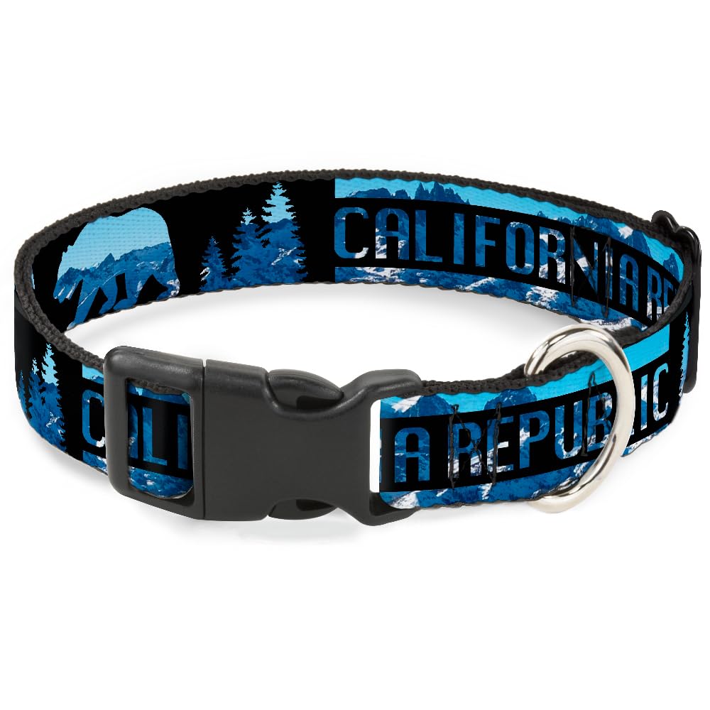 Pince à col Plastique Buckle Down California Republic Ours Noir Large 18-81,3 cm