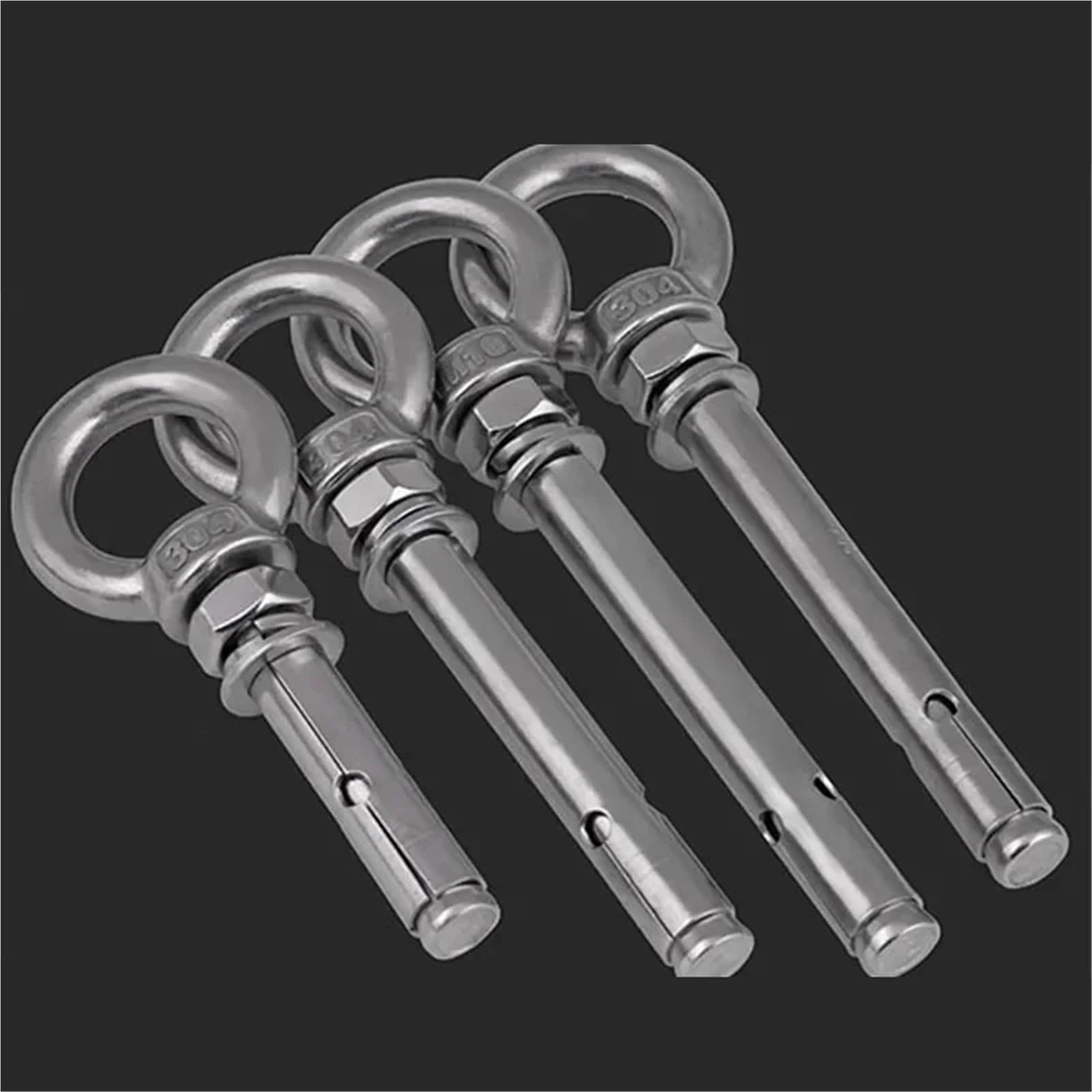 Tacos de expansión Anclajes de manguito hormigón M14 14 mm con pernos expansión y argolla elevación acero inoxidable 304(M14X120mm-10pcs)