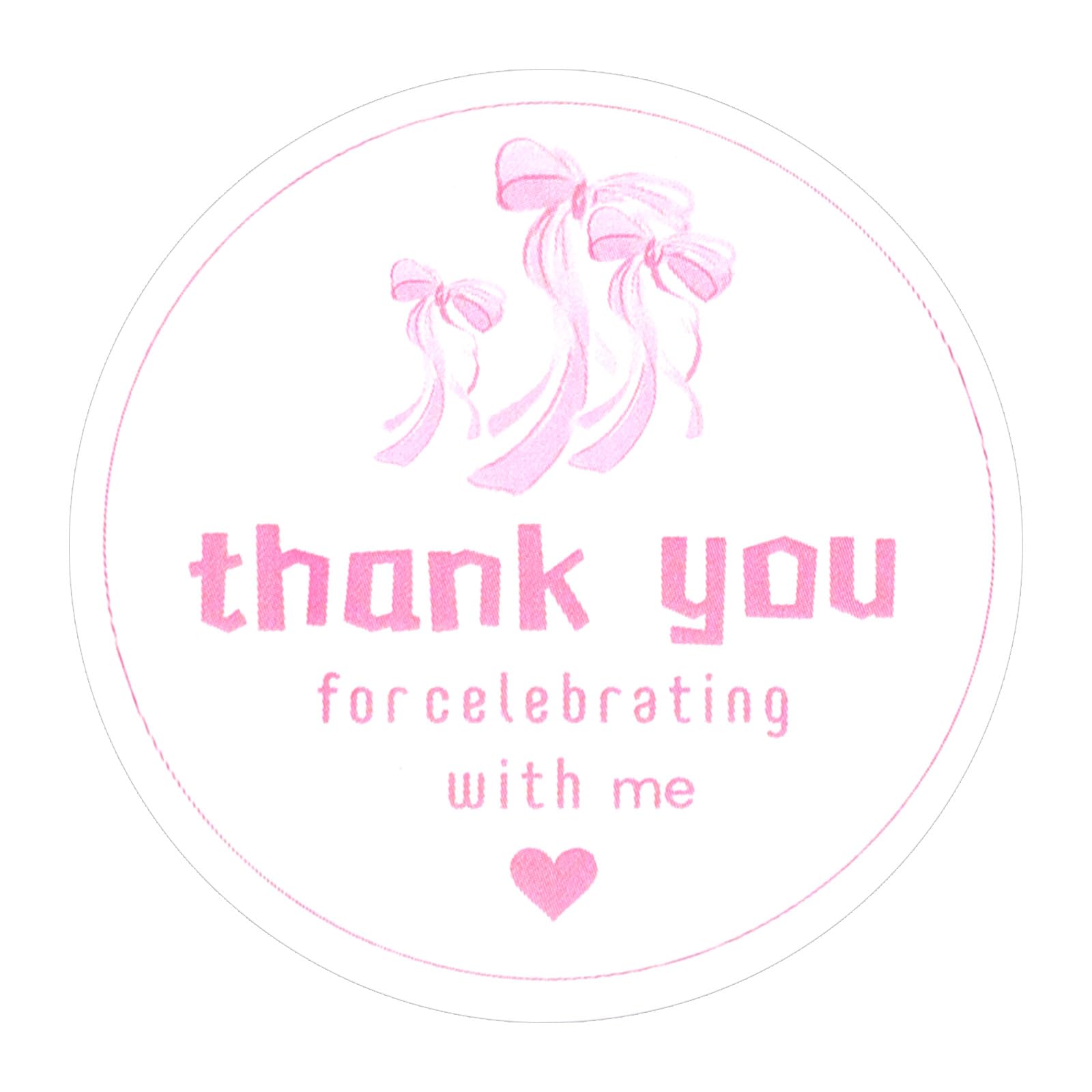 120pcs Pink Bow Thank You Stickers, 2 Inch Self-Adhesive Cute Small Business Thank You Stickers Party Party Decor Supplies for Coming Packaging Baby