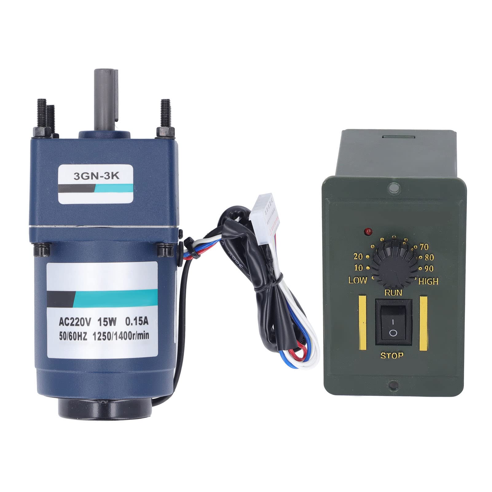 Motor reductor de velocidad, motor de engranaje inverso monofásico de 15 W con regulador de velocidad para electrodomésticos