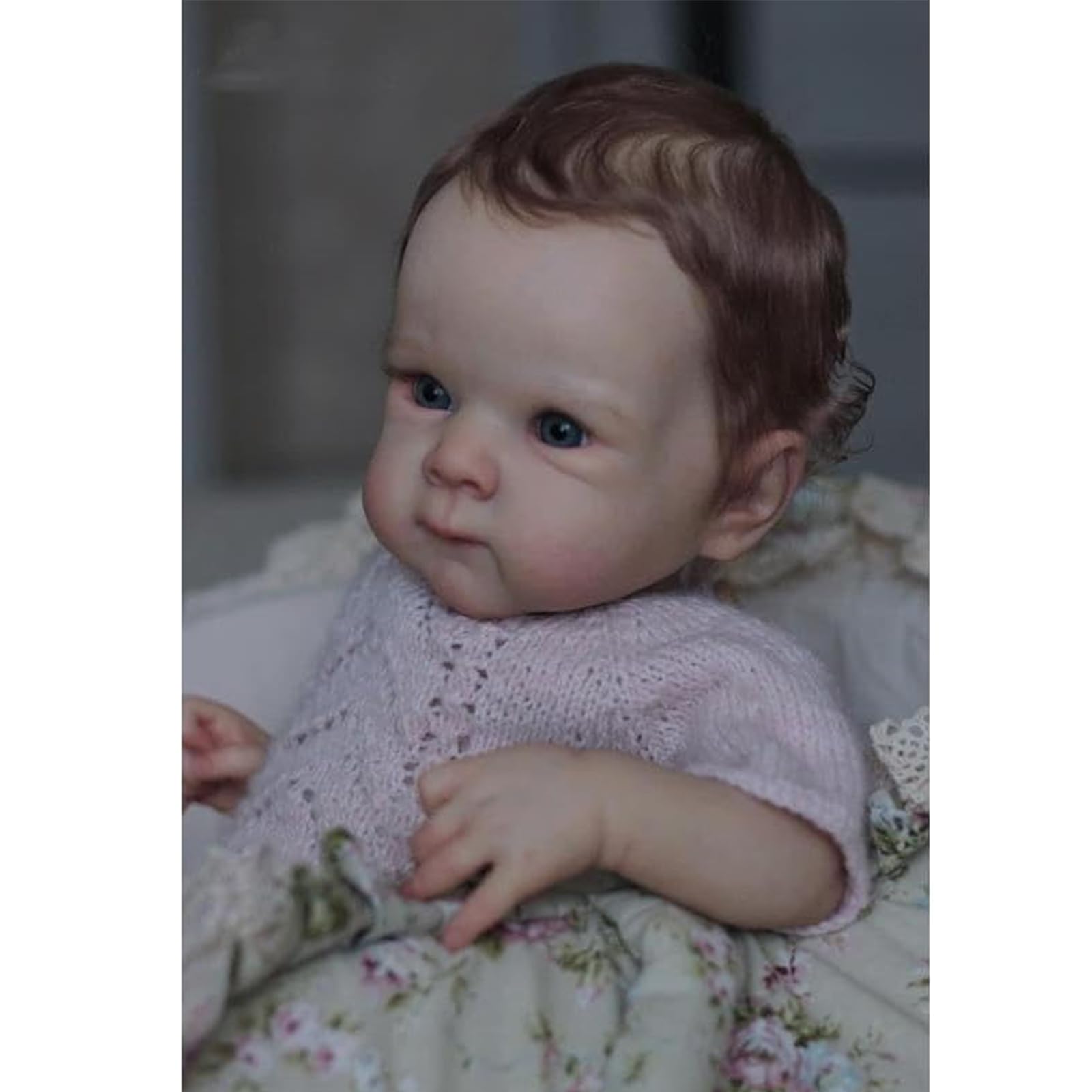 50 cm (20 Zoll) Lebensechte Reborn Babypuppe, Neugeborenen-Puppe mit weichem Baumwollkörper, handgewurzelte Haar Realistische Säuglingspuppe, Spielzeug Geschenk für Mädchen