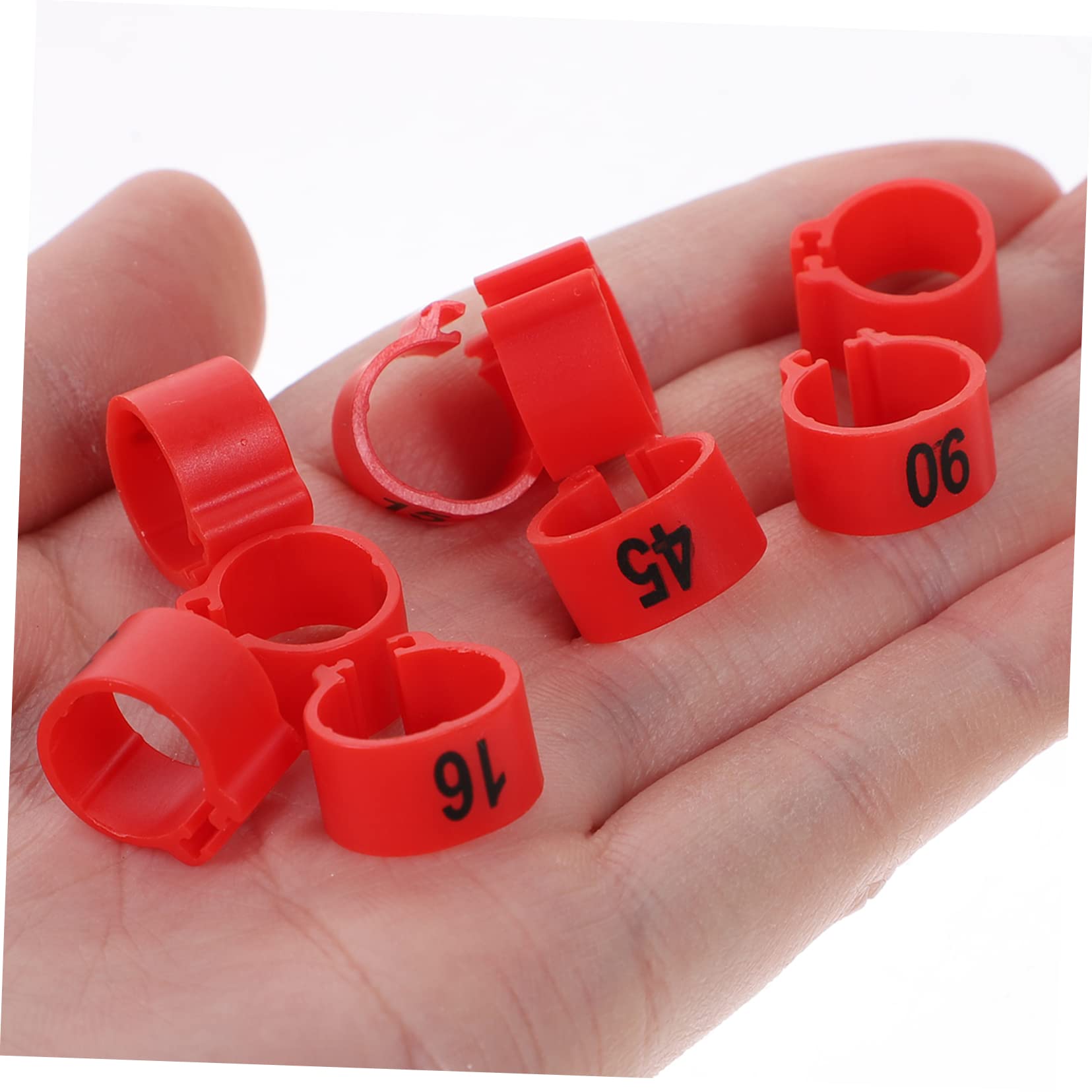 anelli identificativi per pollame, Fasce for zampe di uccelli in plastica da 100 pezzi for piccioni, polli, quaglie(20 * 22 * 12mm)