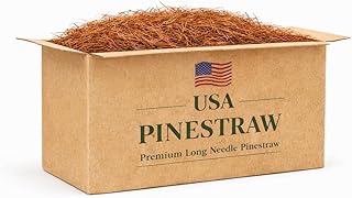 Long Needle Pine Straw Mulch - 65-80 Sqft Coverage 1 Set - Premium USA H...