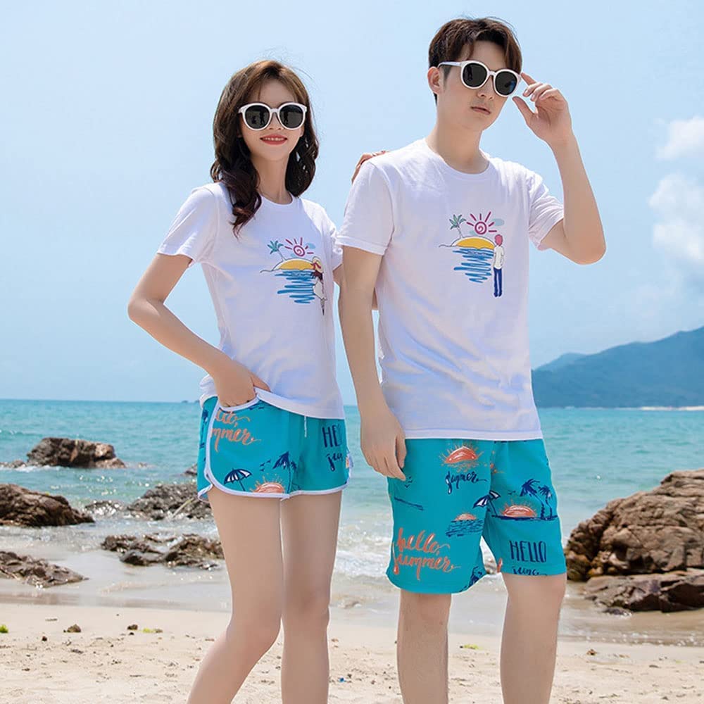 Amazon.co.jp: 水着Tシャツ海パンツ2点セットフィットネスお揃いメンズ