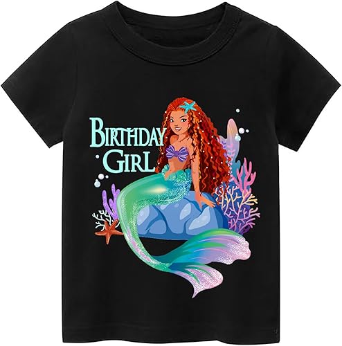 Miniatura 2 de Conjunto de traje de sirena  Camisa, vestido de tutú arco iris, banda de satén, diadema  regalos de cumpleaños para niñas.